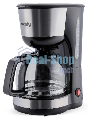 Кофеварка капельная Domfy metal DSM-CM301 1000Вт черный/серебристый