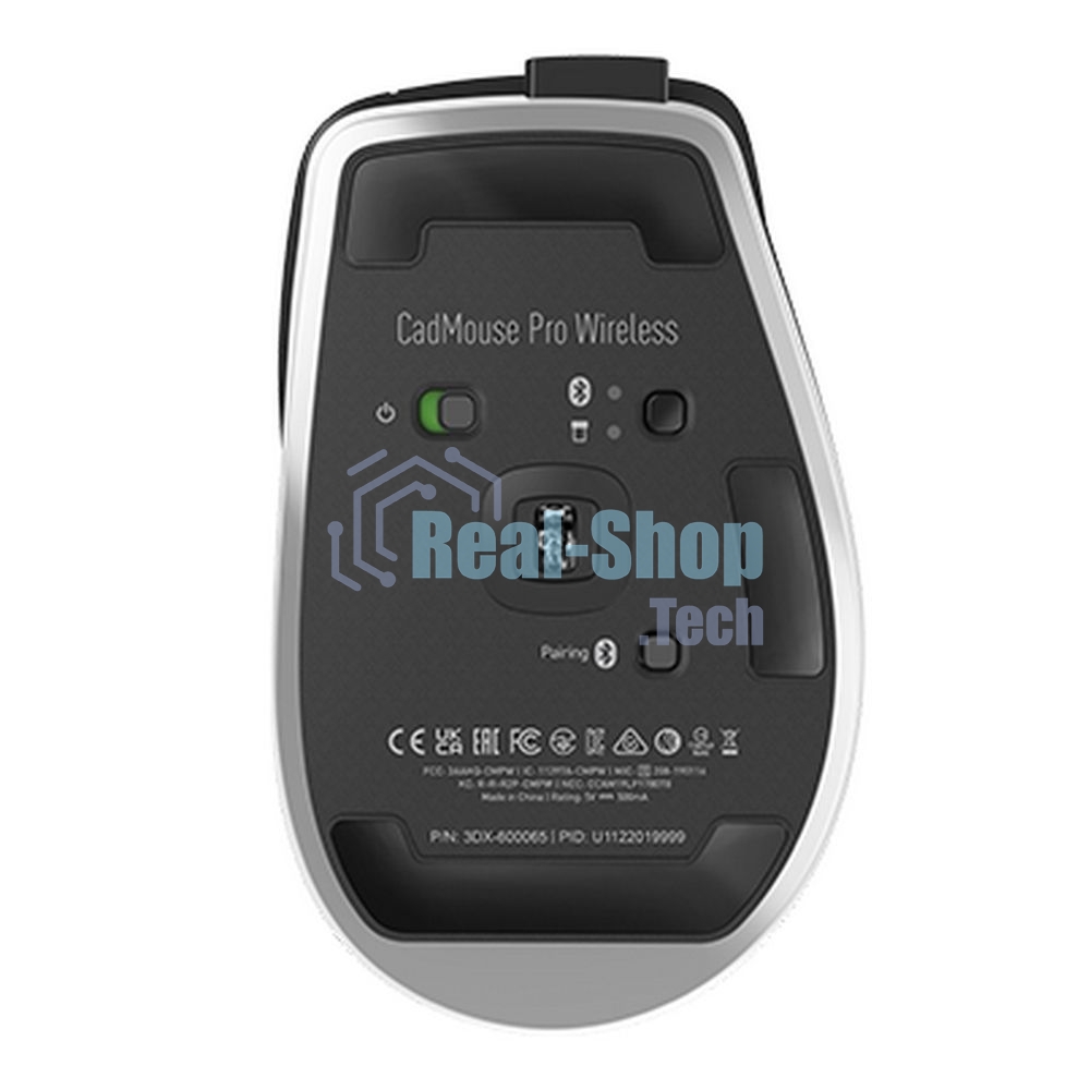 Мышь беспроводная/проводная 3Dconnexion CadMouse Pro Wireless, RTL, Right hand (341450) (3DX-700116) черный, 7200 dpi, радиоканал, Bluetooth, USB, кнопки - 7