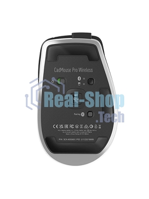 Мышь беспроводная/проводная 3Dconnexion CadMouse Pro Wireless, RTL, Right hand (341450) (3DX-700116) черный, 7200 dpi, радиоканал, Bluetooth, USB, кнопки - 7