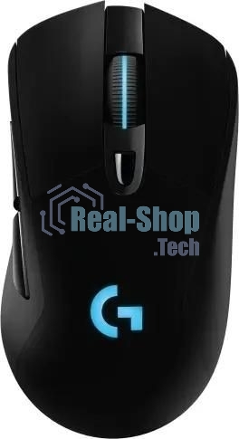 Мышь игровая Logitech G703 Lightspeed черная, сенсор 100-25600dpi (Hero25K), беспроводная 2.4GHz + USB 1,8м, 5 программируемых кнопок + колесо прокрутки, RGB-подсветка, под правую руку