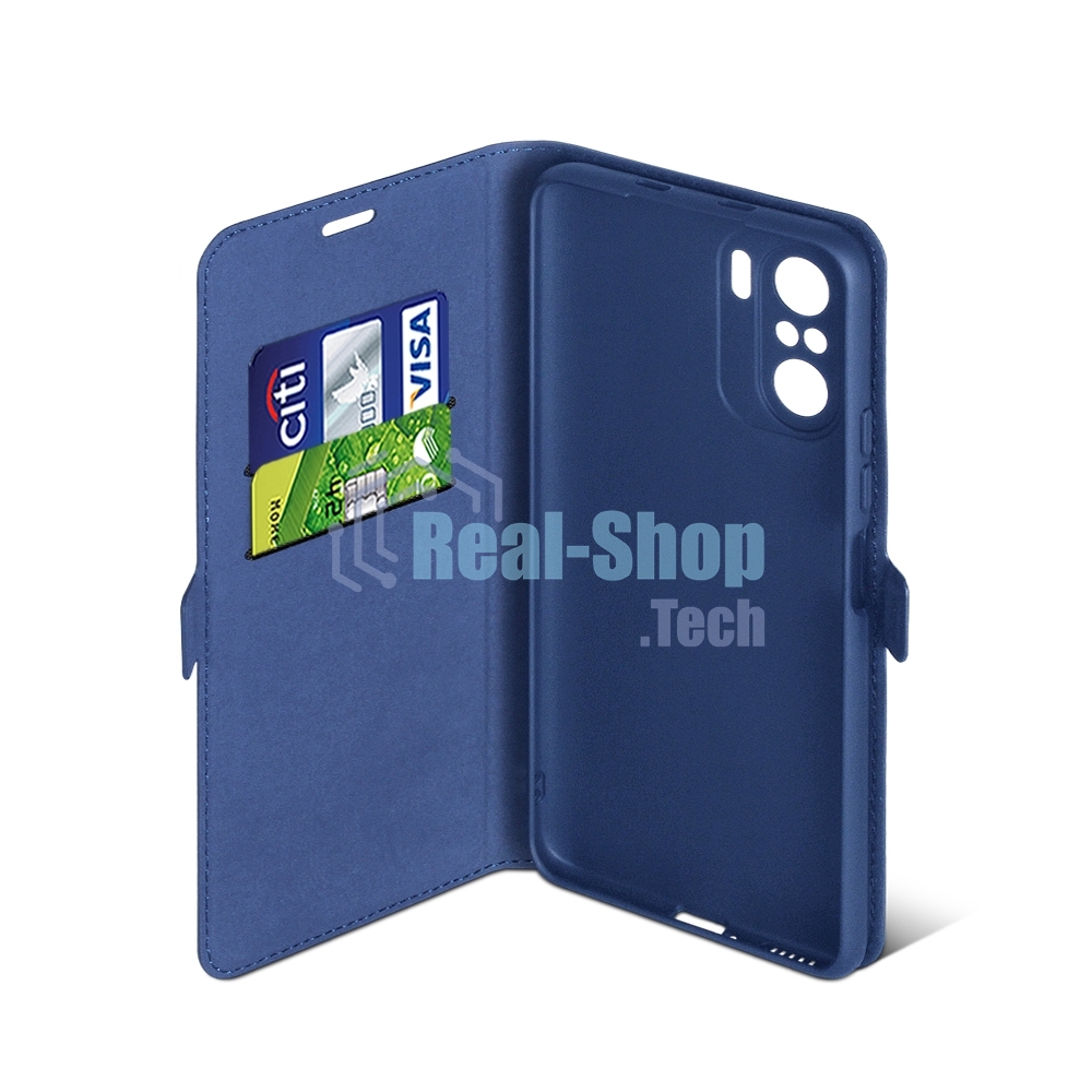 Чехол (флип-кейс) DF poFlip-04, для Xiaomi Poco F3, синий df poflip-04 (blue)
