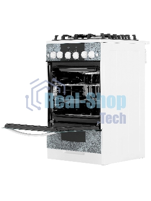 Плита газовая Gefest 5500-02 0113 мрамор, конфорок 4 шт, духовка 52 л, 50 см x 85 см x 58.5 см