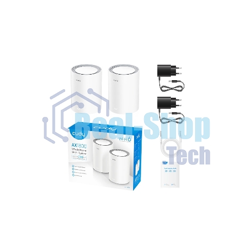 Бесшовный Mesh роутер Cudy M3000(2-PACK) AX3000 10/100/1000/2500BASE-T, белый (упак.:2шт)
