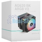 Кулер для процессора DEEPCOOL AG620 BK ARGB V2 черный 120мм алюминий+медь 1850rpm 29.4db 4-pin 260W 157мм