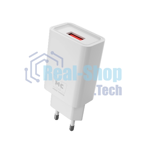 Сетевое зарядное устройство MORE CHOICE (4620202555731) NC07a СЗУ 1USB 2.0A для Type-C, белый