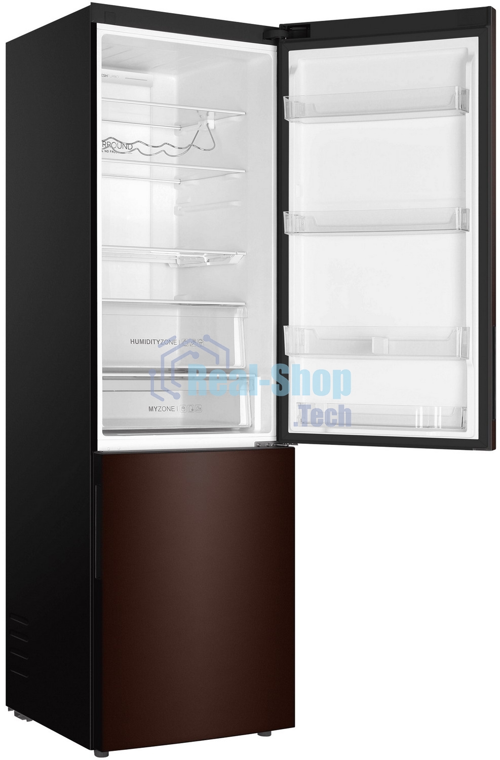 Холодильник Haier C4F740CLBGU1 коричневый двухкамерный 286/115л морозилка снизу, No Frost