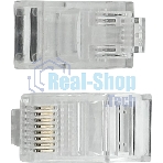 Коннектор Buro RJ45 прозрачный (упак.:20шт)