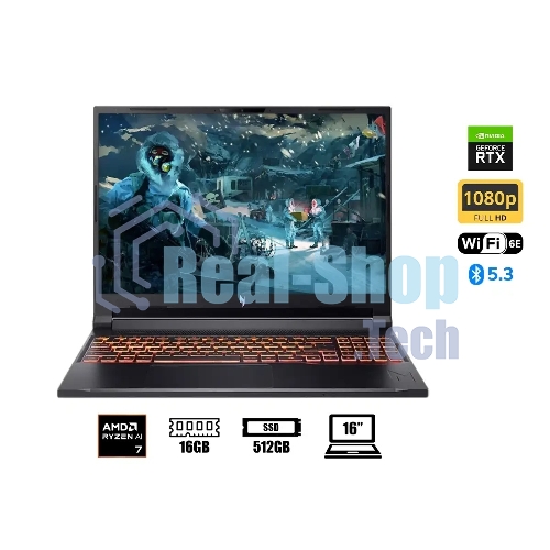 Ноутбук Acer Nitro V 16 ANV16-42-R96P Ryzen 7 260 16Gb SSD 512Gb NVIDIA GeForce RTX 5050 8Gb 16