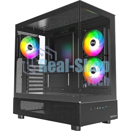 Компьютерный корпус Montech XR черный без БП ATX 3x120мм 2xUSB3.0 1xUSB3.1 audio bott PSU