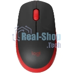 Мышь беспроводная Logitech M190 черный/красный, 1000 dpi, радиоканал, USB, кнопки - 3