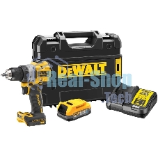 Дрель-шуруповерт DeWalt DCD800E1T-QW, 18 В, 1,7 Ач, 90 Нм, бесщеточный