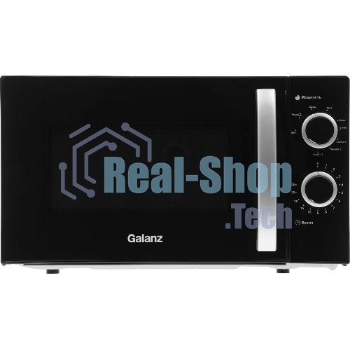 Микроволновая печь Galanz MOG-2009MB черный, 20 л, 700 Вт, переключатели - поворотный механизм