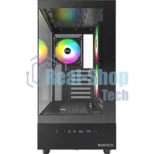 Компьютерный корпус Montech XR черный без БП ATX 3x120мм 2xUSB3.0 1xUSB3.1 audio bott PSU