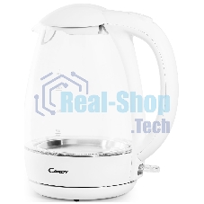 Электрочайник Candy CK-300 белый, 1.8 л, 2200 Вт, скрытый нагревательный элемент