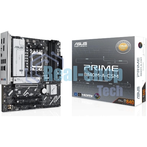 Материнская плата ASUS PRIME B840M-A-CSM, AM5, AMD B840, 4xDDR5, 4xSATA, 3xM.2, 1xPCI-E 4.0 x16, 2xPCI-E 3.0 x16, 1xRealtek 2.5Gb LAN, 2xUSB-A 10Gbps, 1xUSB-C 5Gbps, 4xUSB-A 2.0, 3x3.5 мм, 7.1, micro-ATX