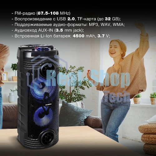 Минисистема Hyundai H-MC170 черный 80Вт/FM/USB/BT/SD/MMC
