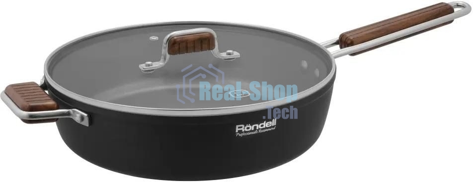 Сотейник Rondell Fjord RDA-1799, 28 см, с крышкой, черный