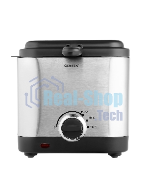 Фритюрница Centek CT-1430 серебристый, 900 Вт, 1.5 л, 0.5 кг, антипригарное покрытие