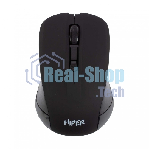 Мышь беспроводная HIPER HOMW-101, 1000-1600 dpi, оптический, 4 кнопки, Soft-touch покрытие, USB-приемник, 2,4 ГГц, батарея 1хАА, черный (HOMW-101)