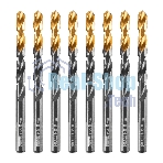 Сверло по металлу Denzel 8 мм, HSS-Tin, Golden Tip, 8 шт.