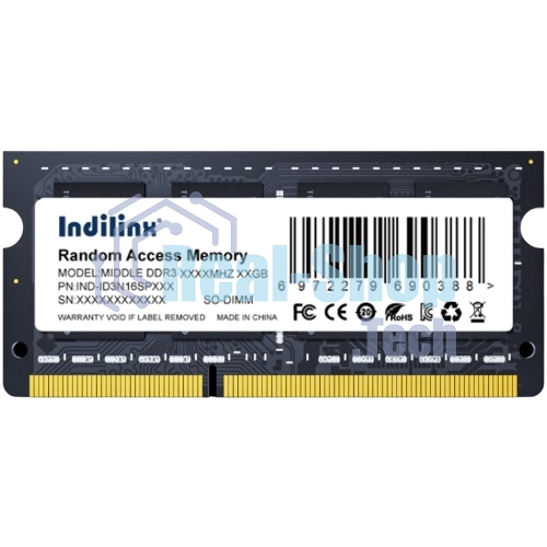 Оперативная память Indillinx, DDR3, 8GB (1x8 GB), 1600 MHz, CL11, SO-DIMM