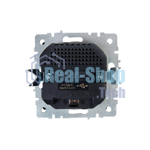 Розетка 1-местная IEK BRITE РЮш10-2-БрА (BR-R14-16-U21-D31-K47) с заземлением, с защитными шторками, 16А, с USB A+A 5В 3,1А, алюминий