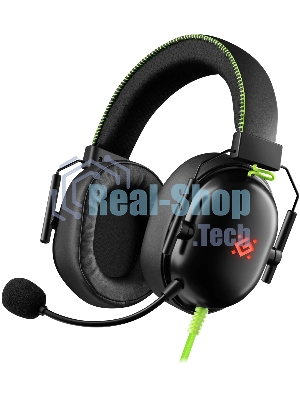 Гарнитура Defender Toxic чёрный, проводная, USB / mini jack 3.5 мм, подсветка