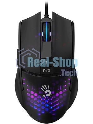 Мышь проводная A4Tech Bloody L65 Max черный/фиолетовый, 12000 dpi, USB, кнопки - 7