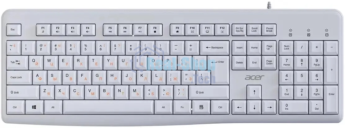 Клавиатура Acer OKW500 проводная, USB Type-A, белый