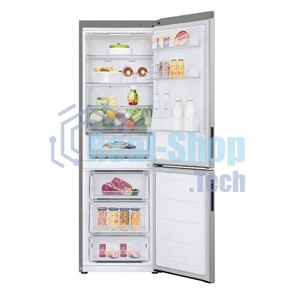 Холодильник LG GC-B459ANMW серебристый двухкамерный 234/110л морозилка снизу, No Frost