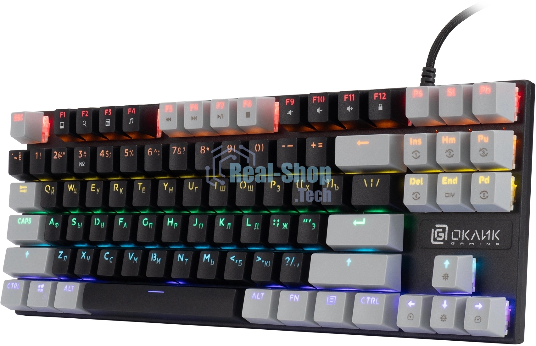Клавиатура Oklick K600X проводная, USB Type-A, серый