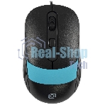 Мышь проводная Oklick 310M черный/синий, 2400 dpi, USB, кнопки - 4