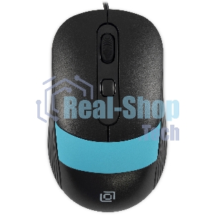 Мышь проводная Oklick 310M черный/синий, 2400 dpi, USB, кнопки - 4