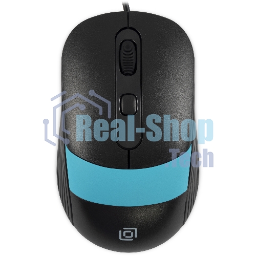 Мышь проводная Oklick 310M черный/синий, 2400 dpi, USB, кнопки - 4