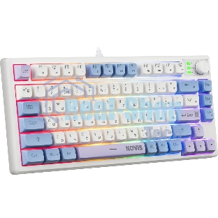 Клавиатура проводная игровая Defender Novis GK-318 RU,бел/гол,80кн+FN,радуж,1.5м