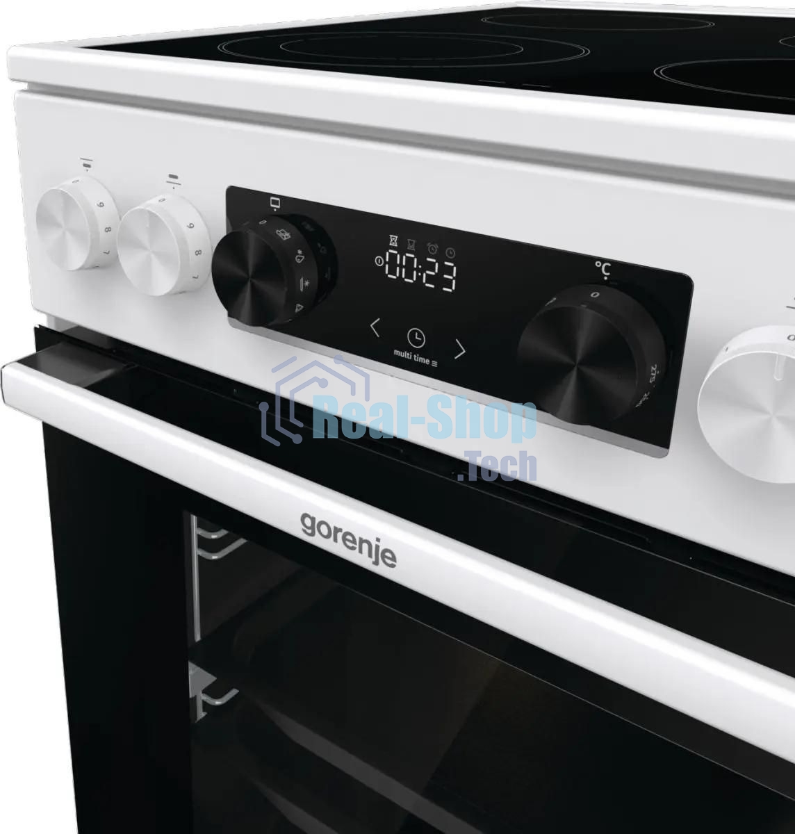 Плита электрическая Gorenje GECS5C70WA белый, конфорок 4 электрических, духовка 70 л, 50 см x 85 см x 59.4 см