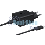 Сетевое зарядное устройство Samsung 45W (USB Type-C порт, кабель USB Type-C в комплекте), черное