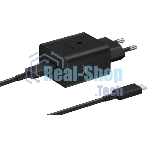 Сетевое зарядное устройство Samsung 45W (USB Type-C порт, кабель USB Type-C в комплекте), черное