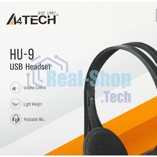 Гарнитура A4Tech HU-9 чёрный, проводная