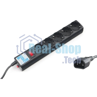 Сетевой фильтр PowerCube, PC 3м, 5р, черный граф. 10А, UPS(C14), SPG5-B3