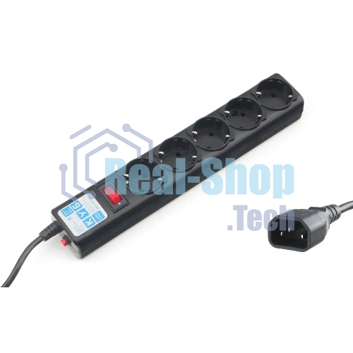 Сетевой фильтр PowerCube, PC 3м, 5р, черный граф. 10А, UPS(C14), SPG5-B3