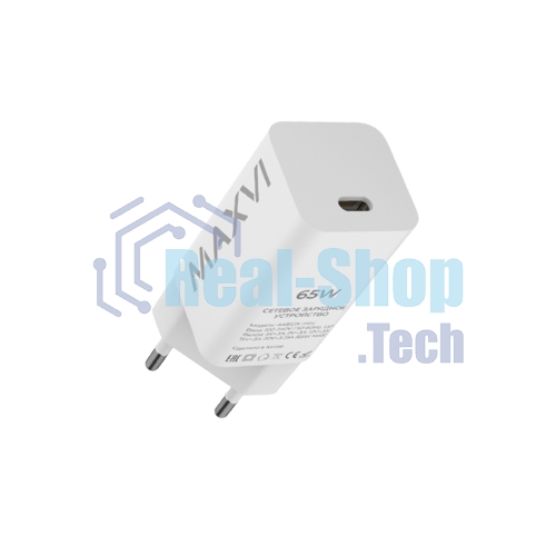 Сетевое зарядное устройство Maxvi A481GN mini 65W, USB-C, белый