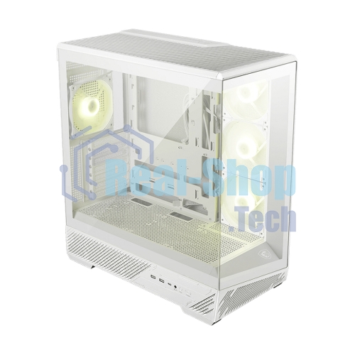 Компьютерный корпус MSI MAG PANO 130R PZ White 2xUSB 3.2 Gen 1, 1xUSB 3.2 Gen2 Type-C, 3x120мм ARGB Reverse Blade Fan, 1x120мм ARGB Fan, 1 to 3 Fan PWM Splitter, Tempered Glass Window