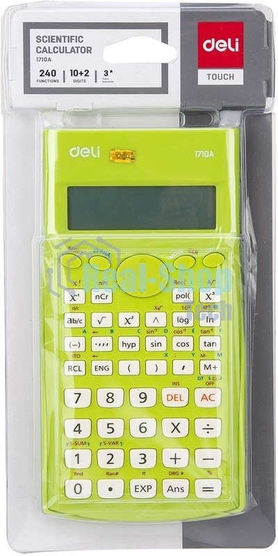 Калькулятор научный Deli E1710A/GRN зеленый 10+2-разр.