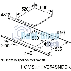 Электрическая варочная панель HOMSair HVС64SMDBK Hi-Light, независимая, черный