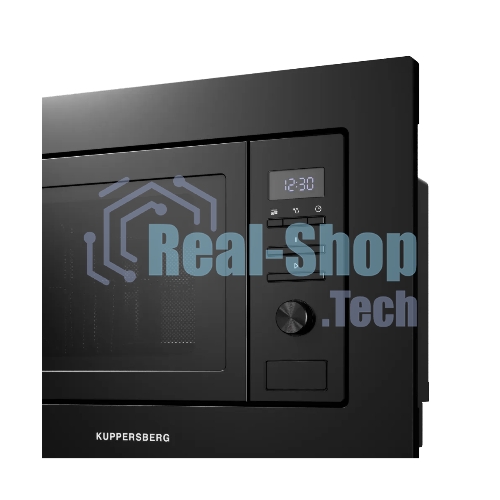Встраиваемая микроволновая печь Kuppersberg HMW 621 B, объем 20 л, мощность 800 Вт, 5 уровней мощности, гриль, 8 автоматических программ, размораживание, кнопочное управление/утапливаемый поворотный переключатель, черный