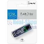 Флешка USB SmartBuy Glossy Dark Grey (SB128GbGS-DG), 128Gb, USB 3.0/3.1, R/W 75/25, черный/зеленый