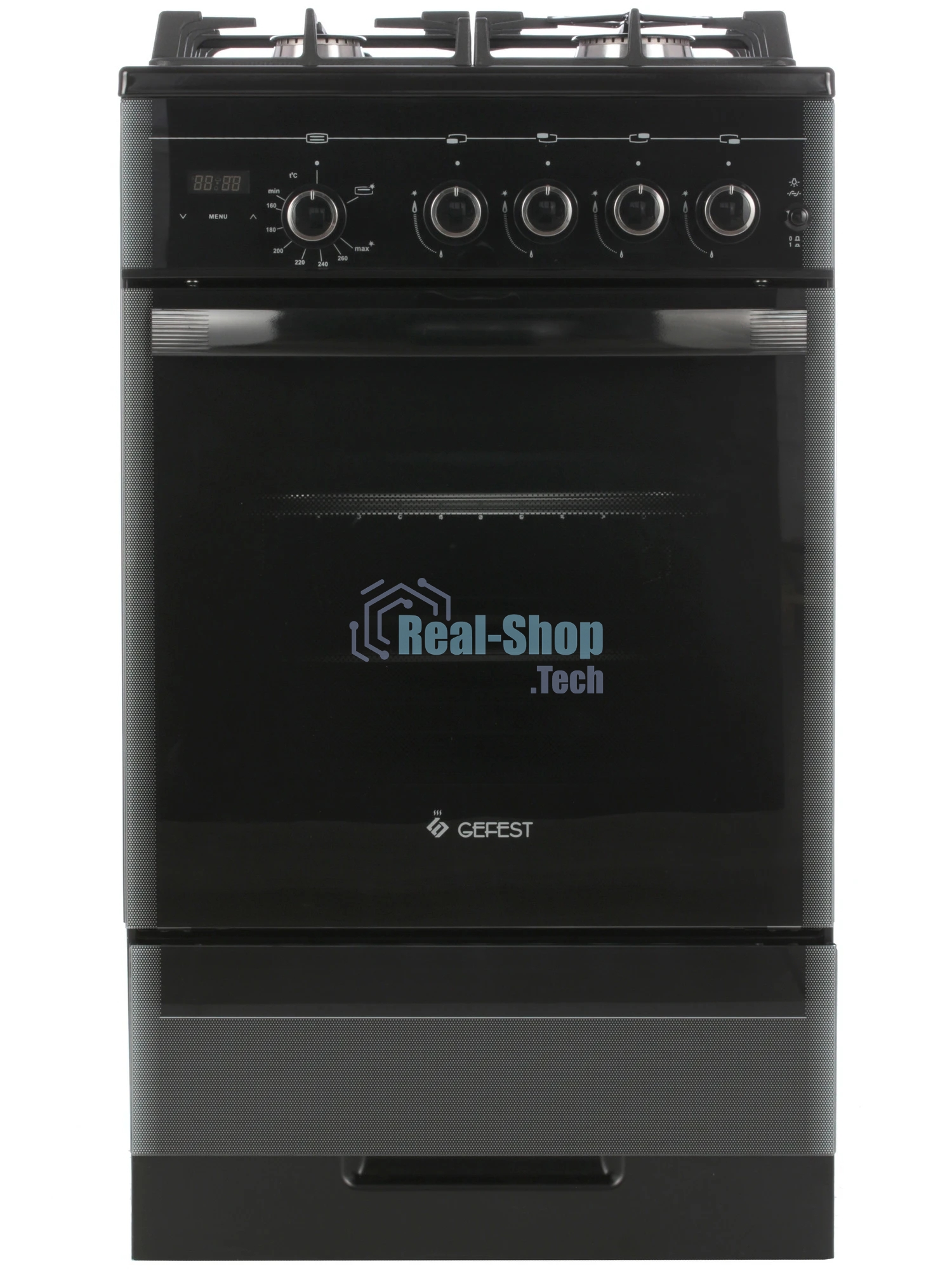 Плита газовая Gefest ПГ 5500-03 0044 черный, конфорок 4 шт, духовка 52 л, 50 см x 85 см x 58.5 см