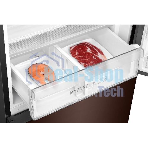 Холодильник Haier C4F740CLBGU1 коричневый двухкамерный 286/115л морозилка снизу, No Frost