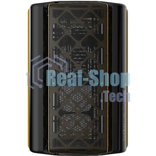 Компьютерный корпус без блока питания Geometric Future Model 2 The Ark, Mini-Tower, no fans, 3xUSB-A 3.0, 1xUSB 3.2 Type-C, mATX, mITX Black/Gold